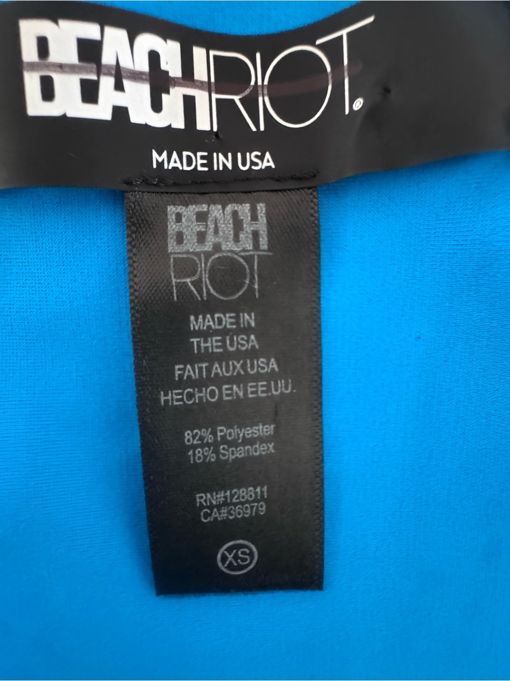 Beach Riot Jessica One Piece Swimsuit XS Blue Colorblock Cutout NWOT $178 - Picture 9 of 11